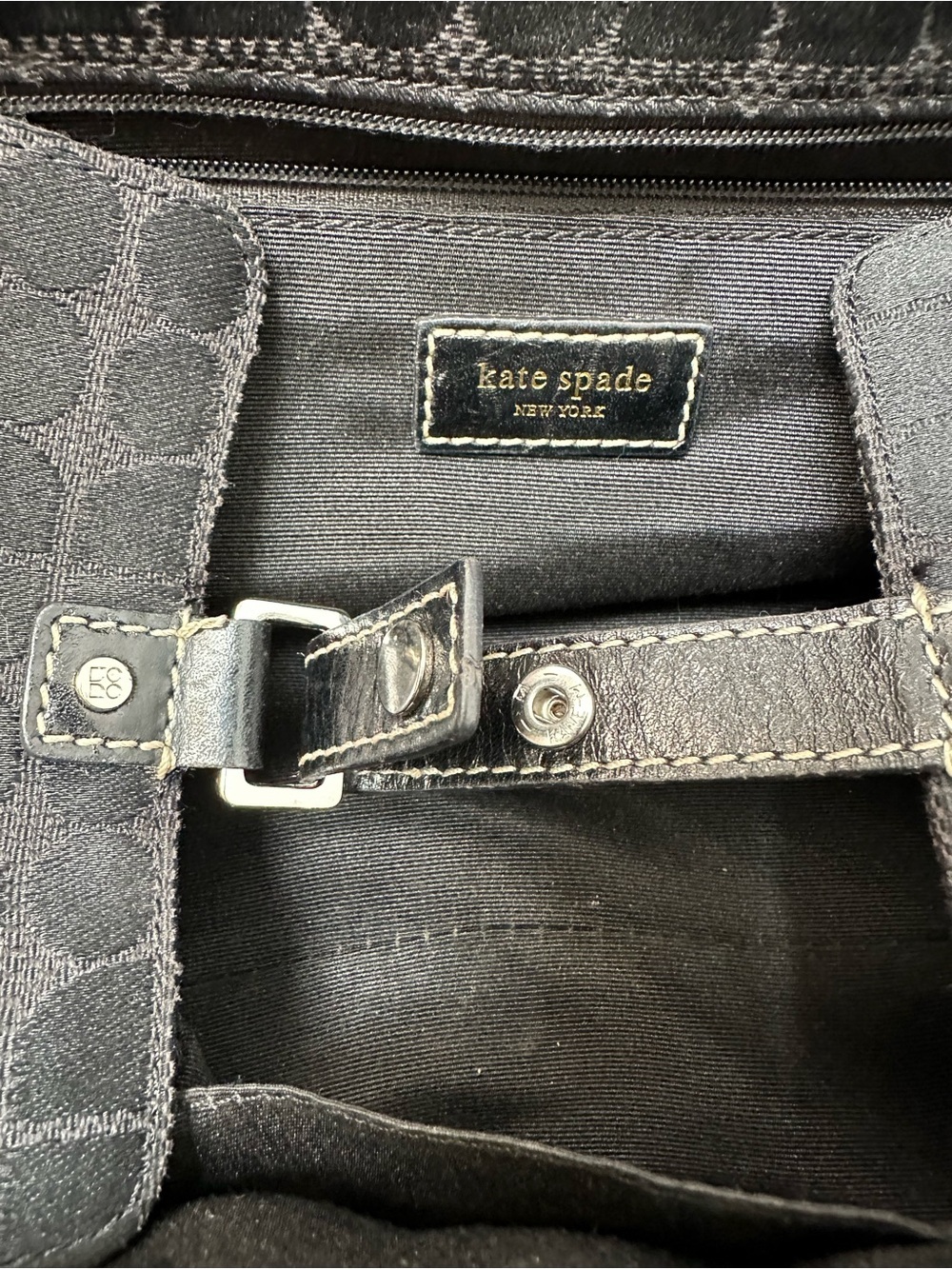 kate spade Black Shoulder Bag with Subtle Jacquard Pattern - Picture 12 of 16